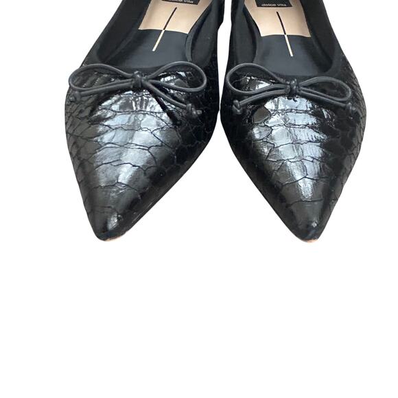 Dolce Vita Palani Black Pointed Toe Flats Black Snake Embossed Womens Size 9.5 - Picture 3 of 8